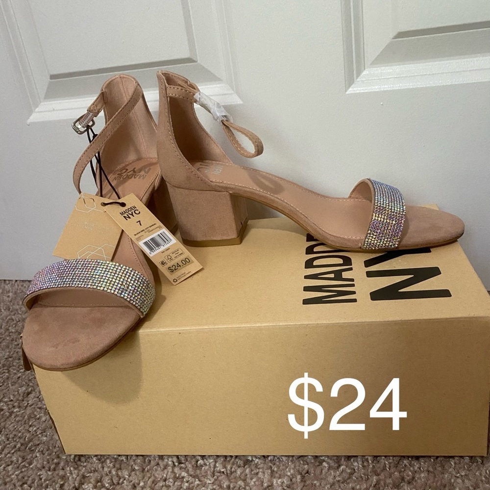 Women's Tan Block Heel Sandals